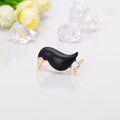Black Silver Tone Flower Metal Brooch Pin 3 x 3.4 cm view 3