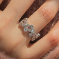 Korean Geometric Round Stack Ring Set For Women, Unique Niche Zircon Fashion Jewelry view 3