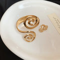 Light Luxury Metal Spiral Open Bangle For Women, European American Statement Jewelry view 4
