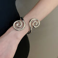Light Luxury Metal Spiral Open Bangle For Women, European American Statement Jewelry view 3
