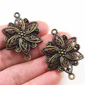 40x28mm Alloy Double Loop Flower Pendant 4g For DIY Necklace Bracelet Jewelry Accessories view 3