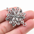 40x28mm Alloy Double Loop Flower Pendant 4g For DIY Necklace Bracelet Jewelry Accessories view 2