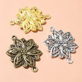 40x28mm Alloy Double Loop Flower Pendant 4g For DIY Necklace Bracelet Jewelry Accessories view 1