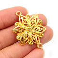 40x28mm Alloy Double Loop Flower Pendant 4g For DIY Necklace Bracelet Jewelry Accessories view 4