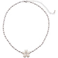 Rhinestone Enamel Flower Pendant Necklace, Light Luxury Alloy Clavicle Choker view 5
