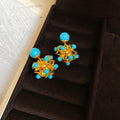 Light Luxury Resin Hollow Flower Double Sided Stud Earrings With Silver Needles view 4