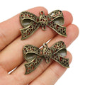Antique Bronze Alloy Bowknot Double Loop Pendant Charms For DIY Necklace Bracelet Accessories view 5