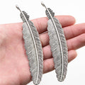 Alloy Feather Pendant 105x21mm 8g DIY Jewelry Accessory Charm For Necklace Keychain view 2