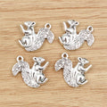 Alloy Squirrel Pendant Connector For DIY Jewelry Accessories, Necklace Bracelet Charm, 21x20mm 3.5g view 3