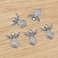 Alloy Winged Angel Pendant For DIY Jewelry Accessories, Necklace Bracelet Charm, 26x23mm 2g view 4