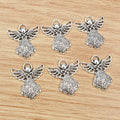 Alloy Winged Angel Pendant For DIY Jewelry Accessories, Necklace Bracelet Charm, 26x23mm 2g view 2
