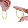 2026 New Cream Color Metal Hoop Earrings For Women Simple Geometric Round Sweet Summer Jewelry view 5