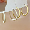 2026 New Cream Color Metal Hoop Earrings For Women Simple Geometric Round Sweet Summer Jewelry view 2