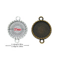 20mm Zinc Alloy Round Bezel Charm Pendant for DIY Necklace Bracelet Jewelry Making view 1