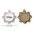 20mm Zinc Alloy Flower Charm Pendant for DIY Necklace Bracelet Jewelry Making view 1