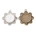 20mm Zinc Alloy Flower Charm Pendant for DIY Necklace Bracelet Jewelry Making view 4