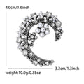 Alloy Pearl Moon Flower Brooch Pin For Fashion Clothing view 5