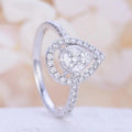 Silver Pear Outline Pavé Ring In A Polished Decorative Design view 3