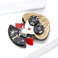 Alloy Acrylic Heart Brooch For Women's Creative Apparel Decoration view 2