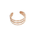 Metal Textured Triple Layer Open Bangle Jewelry Set For Women European American Statement Style view 5