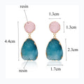 Gold Tone Two-Tone Crystal Cluster Teardrop Drop Earrings in Two Colors view 3