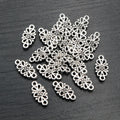16x8mm Alloy Flower Double Loop Pendant Charm For DIY Necklace Bracelet Jewelry Findings view 2