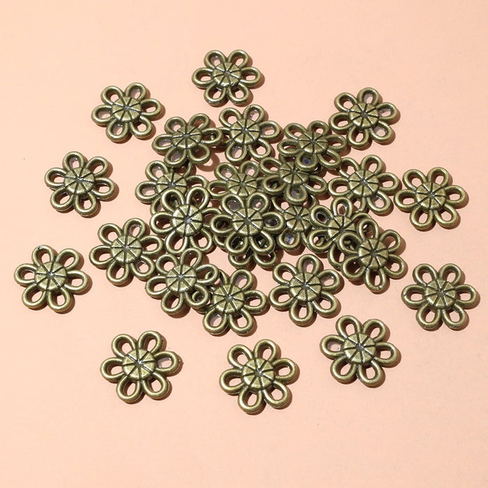 Alloy 11mm Small Flower Pendant 0.6g DIY Handmade Jewelry Accessory For Necklace Bracelet