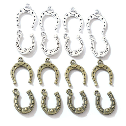 Alloy Lucky Horseshoe Pendant 16x13mm For DIY Jewelry Necklace Bracelet Making Supplies