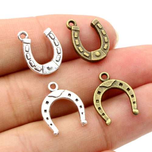 Alloy Lucky Horseshoe Pendant 16x13mm For DIY Jewelry Necklace Bracelet Making Supplies