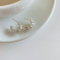 Chic Copper C Shape Zircon Stud Earrings, Geometric Round Light Luxury Fashion Jewelry view 1
