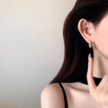 Chic Copper C Shape Zircon Stud Earrings, Geometric Round Light Luxury Fashion Jewelry view 3