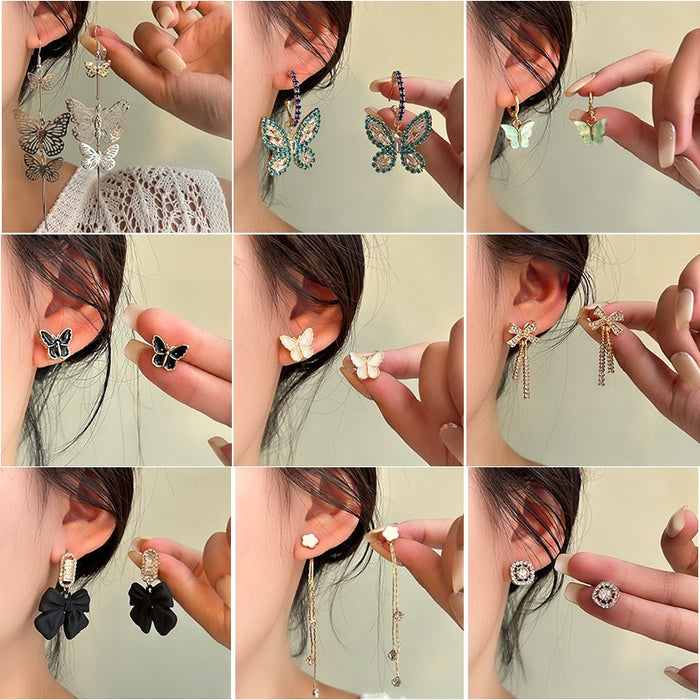 2025 Fresh 3D Flower Earrings Light Luxury Dopamine Spring Summer Fairy Versatile Ear Jewelry