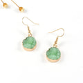 Gold Tone Round Crystal Cluster Drop Earrings in Thirteen Colors view 11
