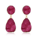 Gold Tone Double Crystal Cluster Teardrop Drop Earrings in Two Colors view 5