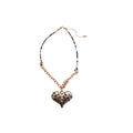 European American Retro Leather Heart Pendant Necklace Light Luxury Clavicle Choker view 5