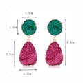 Gold Tone Double Crystal Cluster Teardrop Drop Earrings in Two Colors view 2