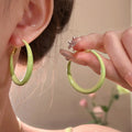 Copper Enamel Letter Hoop Earrings For Women Fresh Summer Chic Versatile Style view 4