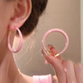 Copper Enamel Letter Hoop Earrings For Women Fresh Summer Chic Versatile Style view 2