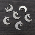 Antique Silver Alloy Moon Pendant DIY Jewelry Accessory For Necklace Keychain Charm view 4