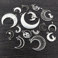 Antique Silver Alloy Moon Pendant DIY Jewelry Accessory For Necklace Keychain Charm view 2