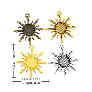 8mm Zinc Alloy Sun Charm Pendant for DIY Necklace Bracelet Jewelry Making