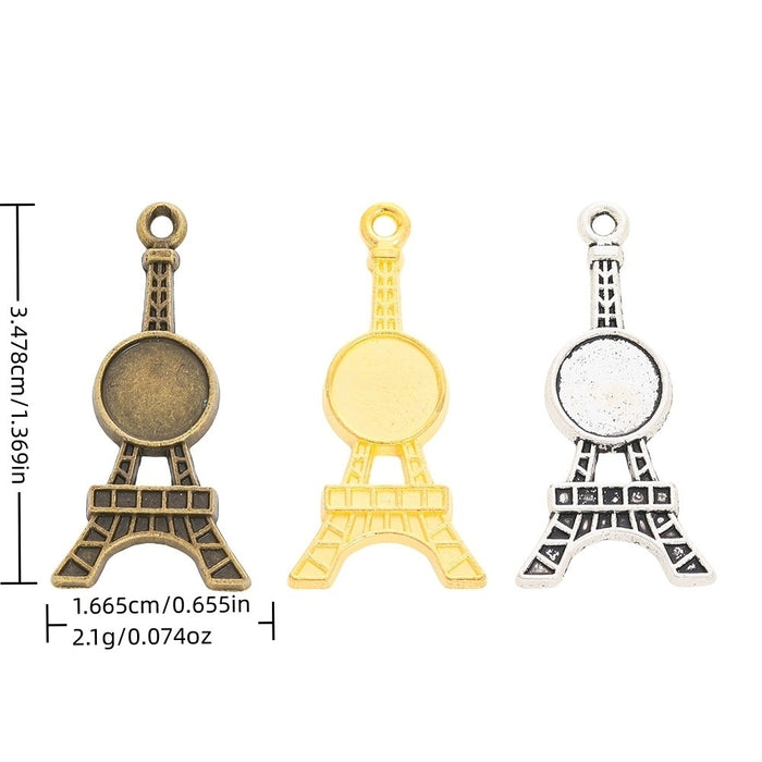 8.8mm Zinc Alloy Eiffel Tower Charm Pendant for DIY Necklace Bracelet Jewelry Making