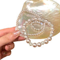 Light Luxury French Style Faux Pearl Beaded Rhinestone Rose Geometric Bangle For Women view 5