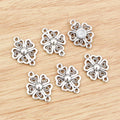 Alloy Double Loop Four Leaf Clover Pendant Connector For DIY Necklace Bracelet Charms 21x15mm view 4
