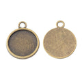 18mm Zinc Alloy Round Bezel Charm Pendant for DIY Necklace Bracelet Jewelry Making view 2