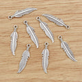 Alloy Feather Pendant Connector 27x7mm 0.7g For DIY Jewelry Necklace Bracelet Accessories view 3