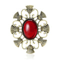Alloy Vintage Thistle Badge Brooch Pin With Hollow Geometric Design view 1