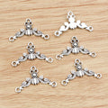 Alloy Double Loop Vintage Pattern Pendant Connector For DIY Necklace Bracelet Charms 26x15mm view 3