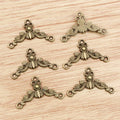 Alloy Double Loop Vintage Pattern Pendant Connector For DIY Necklace Bracelet Charms 26x15mm view 2