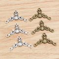 Alloy Double Loop Vintage Pattern Pendant Connector For DIY Necklace Bracelet Charms 26x15mm view 4